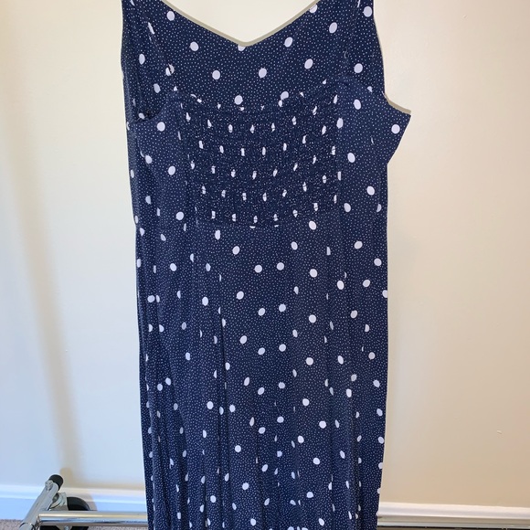 Blue and white polkadot dress with zipper side - Picture 3 of 5